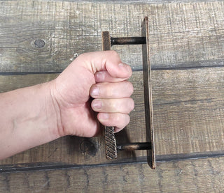 Clothespin Iron Door Handle: Unique Hand-Forged Barn Door Pull