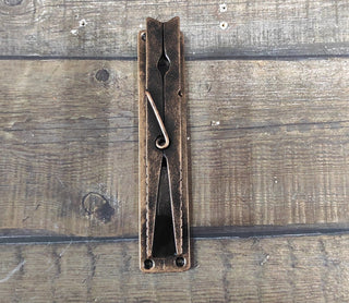 Clothespin Iron Door Handle: Unique Hand-Forged Barn Door Pull