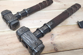 Hand Forged Wrought Iron Viking Hammer: Decorative Thor Hammer