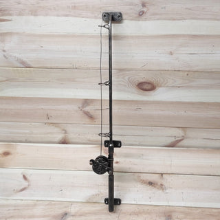 Hand Forged Fishing Rod Door Handle: Rustic Iron Barn Door Pull