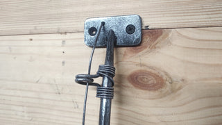 Hand Forged Fishing Rod Door Handle: Unique Iron Barn Door Pull