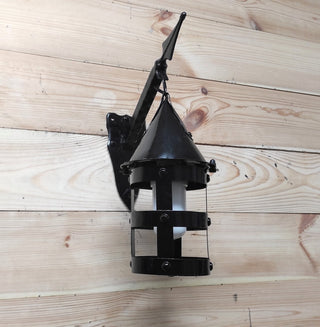 Handmade Forged Wall Lantern: Medieval Viking Style Lamp