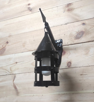 Handmade Forged Wall Lantern: Medieval Viking Style Lamp