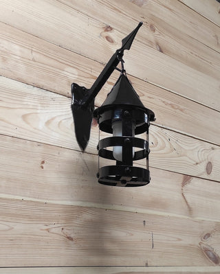 Handmade Forged Wall Lantern: Medieval Viking Style Lamp