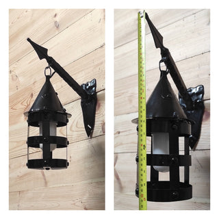 Handmade Forged Wall Lantern: Medieval Viking Style Lamp