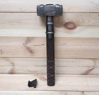 Hand Forged Wrought Iron Viking Hammer: Decorative Thor Hammer