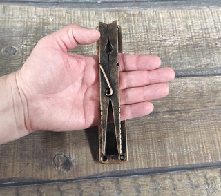 The clothespin Door Handle, Unique handcrafted door handle, Unusual door decor, Barn Door Handle, Iron Door Pull