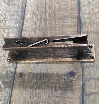 The clothespin Door Handle, Unique handcrafted door handle, Unusual door decor, Barn Door Handle, Iron Door Pull