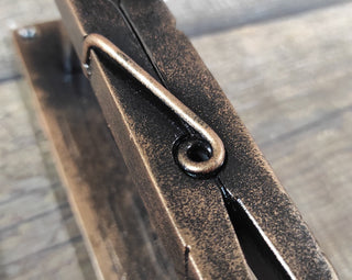 Clothespin Iron Door Handle: Unique Hand-Forged Barn Door Pull