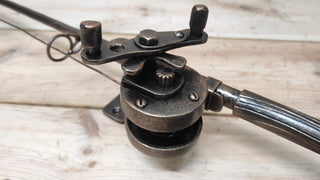Hand Forged Fishing Rod Door Handle: Rustic Iron Barn Door Pull