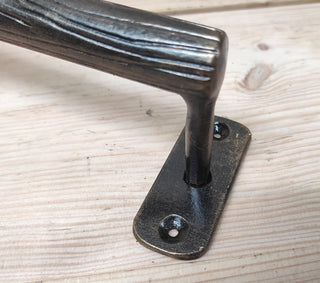 Hand Forged Fishing Rod Door Handle: Rustic Iron Barn Door Pull