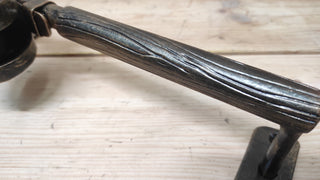 Hand Forged Fishing Rod Door Handle: Rustic Iron Barn Door Pull