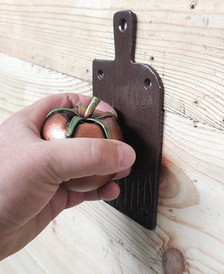 Hand Forged Iron Tomato Door Handle: Unusual Kitchen Decor