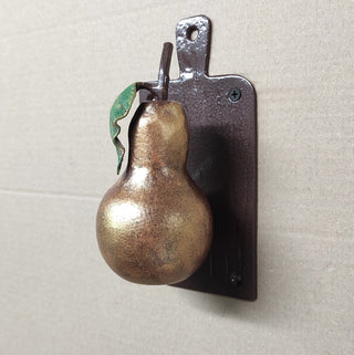 Hand Forged Pear Door Handle: Unusual Iron Door Pull