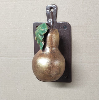 Hand Forged Pear Door Handle: Unusual Iron Door Pull