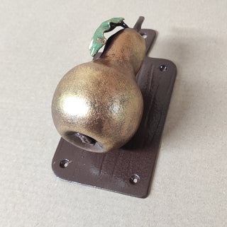 Hand Forged Pear Door Handle: Unusual Iron Door Pull