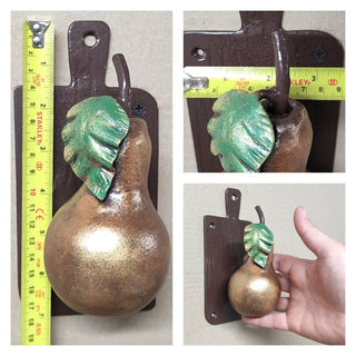 Hand Forged Pear Door Handle: Unusual Iron Door Pull