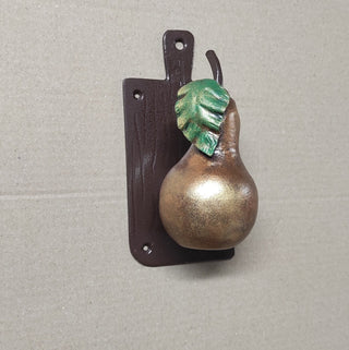 Hand Forged Pear Door Handle: Unusual Iron Door Pull