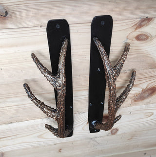 Handcrafted Iron Antler Door Handle: Rustic Barn Door Decor