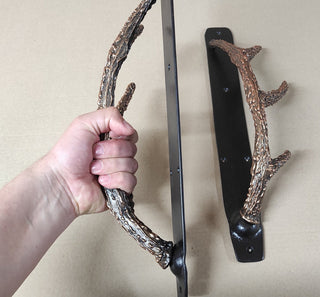 Handcrafted Iron Antler Door Handle: Rustic Barn Door Decor