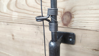 Hand Forged Fishing Rod Door Handle: Unique Iron Barn Door Pull