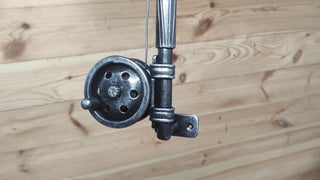 Hand Forged Fishing Rod Door Handle: Unique Iron Barn Door Pull