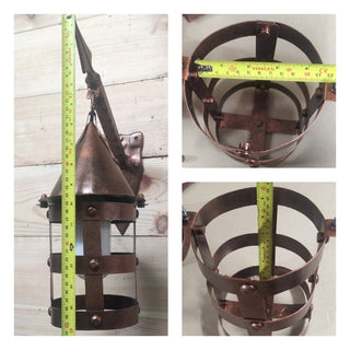 Handmade Forged Wall Lantern: Medieval Viking Style Spear Lamp