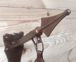 Handmade Forged Wall Lantern: Medieval Viking Style Spear Lamp