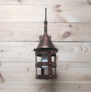 Wall lantern on a spear, medieval lamp, primitive light, rustic lamp, Viking Style, hanging lamp