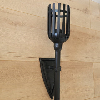 Hand Forged Wrought Iron Wall Sconce: Medieval Viking Torch Lantern