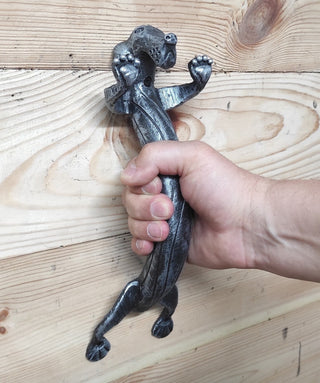 Hand Forged Dog Door Handle: Metal Barn Door Hardware