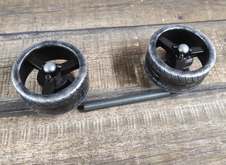 Wheel Door Handles: Metal Transport Decor, Boys Bedroom (Set of 2)
