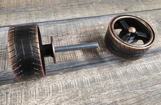 Wheel Door Handles: Metal Transport Decor, Boys Bedroom (Set of 2)