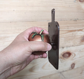 Hand Forged Iron Tomato Door Handle: Unusual Kitchen Decor