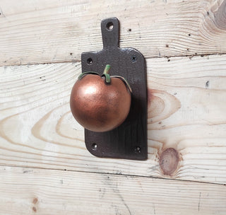 Hand Forged Iron Tomato Door Handle: Unusual Kitchen Decor