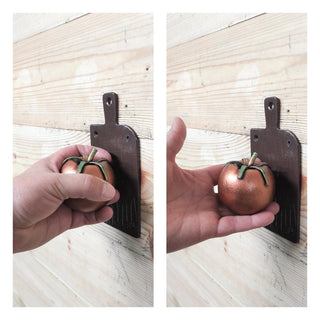 Hand Forged Iron Tomato Door Handle: Unusual Kitchen Decor