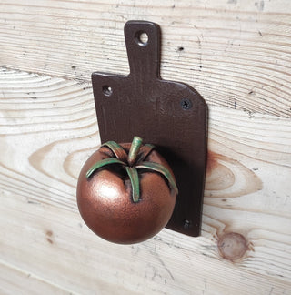 Hand Forged Iron Tomato Door Handle: Unusual Kitchen Decor