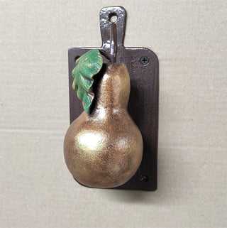 Hand Forged Pear Door Handle: Unusual Iron Door Pull
