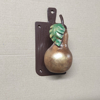 Hand Forged Pear Door Handle: Unusual Iron Door Pull