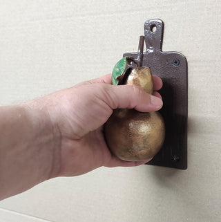 Hand Forged Pear Door Handle: Unusual Iron Door Pull
