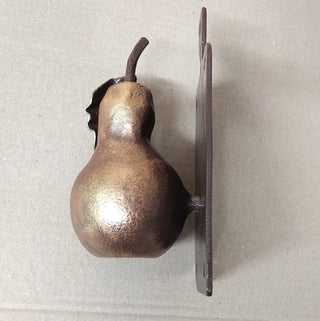 Hand Forged Pear Door Handle: Unusual Iron Door Pull