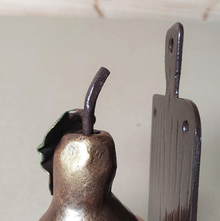 Hand Forged Pear Door Handle: Unusual Iron Door Pull