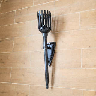Hand Forged Wrought Iron Wall Sconce: Medieval Viking Torch Lamp