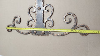 Hand Forged Decorative Door Hinge: Rustic Bronze Patina, 27.95"