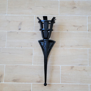 Hand Forged Wrought Iron Wall Sconce: Medieval Viking Torch Lantern