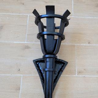 Hand Forged Wrought Iron Wall Sconce: Medieval Viking Torch Lantern