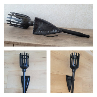 Hand Forged Wrought Iron Wall Sconce: Medieval Viking Torch Lantern