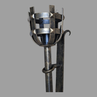 Large bronze sconce in Viking style, wall lighting, metal torch