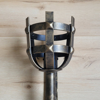 Large bronze sconce in Viking style, wall lighting, metal torch