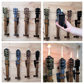 Hand Forged Viking Torch Wall Sconce: Rustic Medieval Candle Holder